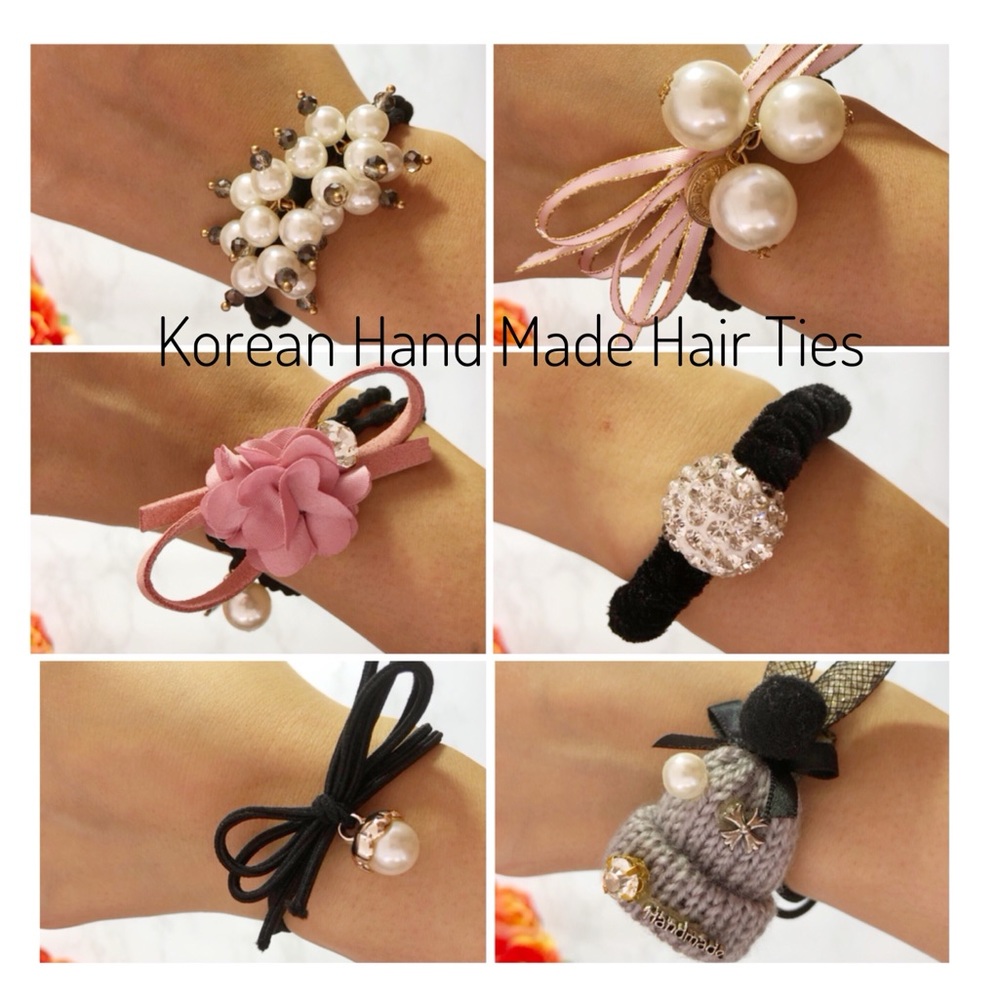 Korean Hand Made Hair Ties bundle 7 items for kids